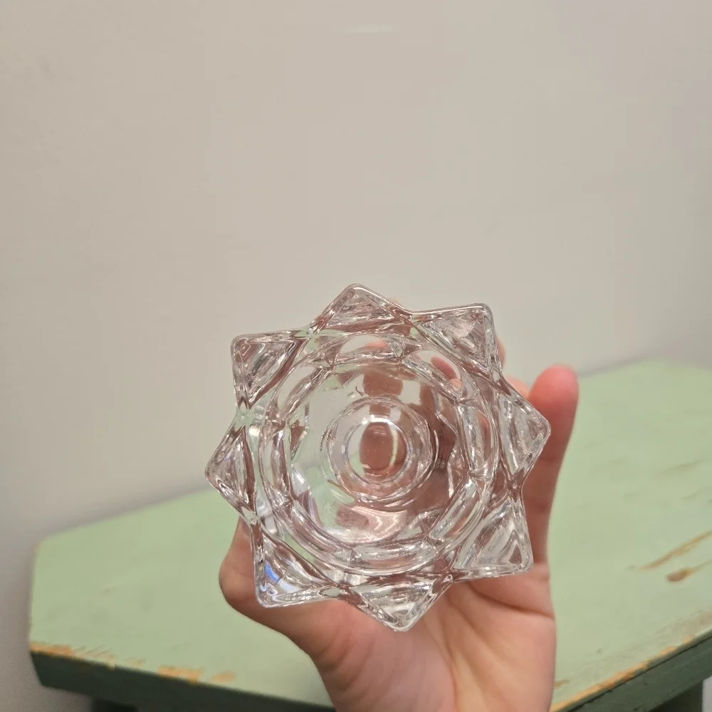 Mikasa Sparkling Star Clear Crystal Votive Candle Holders Pair - Picture 3 of 5
